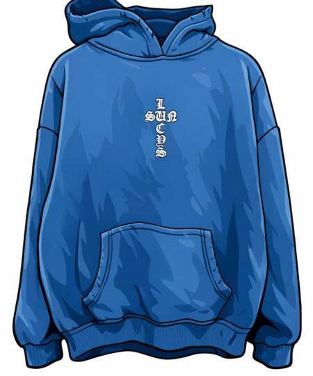 Lucys Sun – Distressed Gamma Blue Hoodie